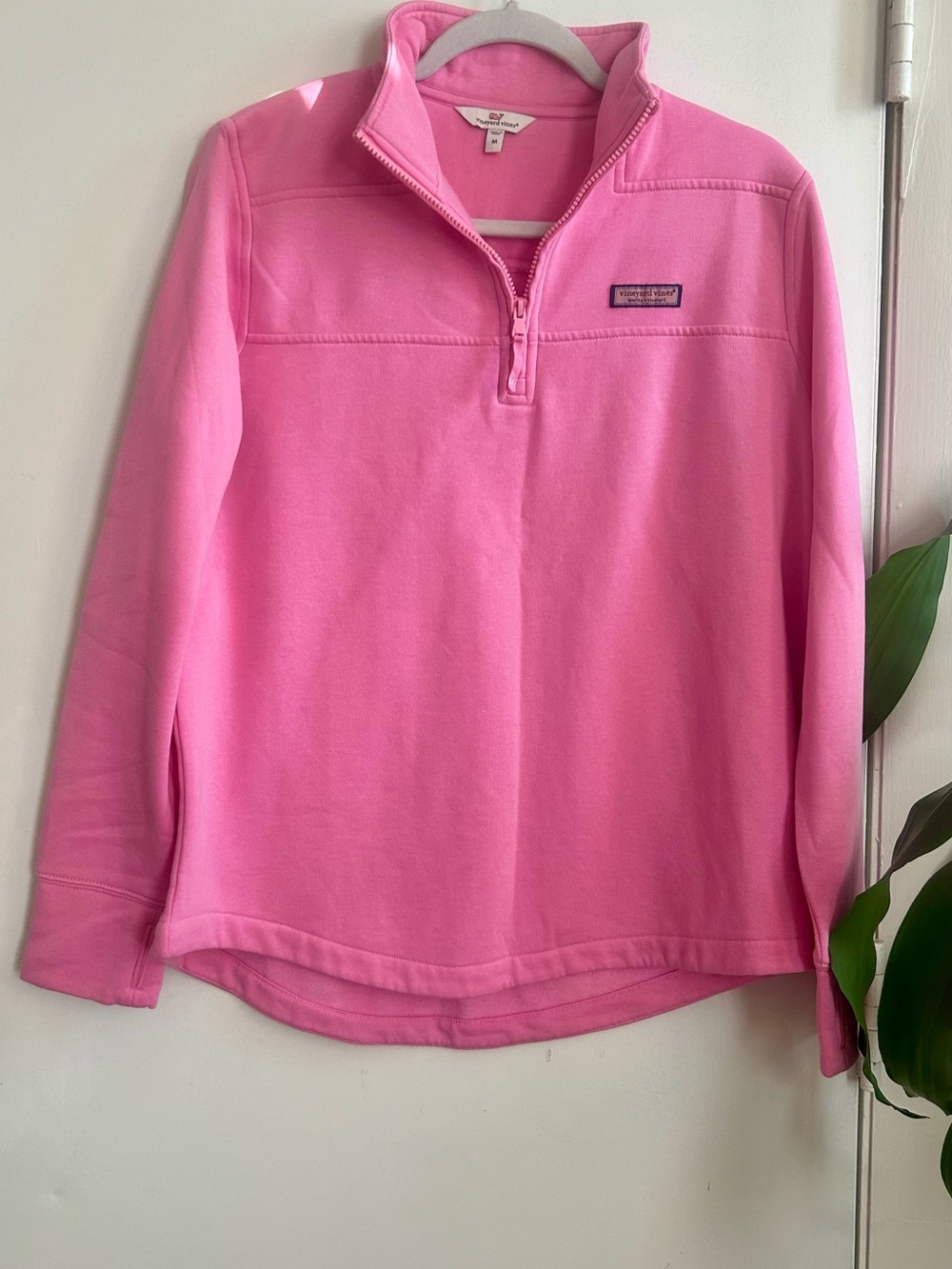 Vineyard Vines Bright Pink Quarter-Zip Pullover